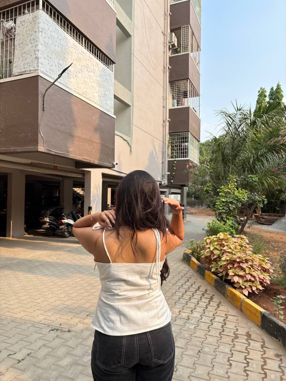 Softwave — Ivory Tie-Shoulder Top