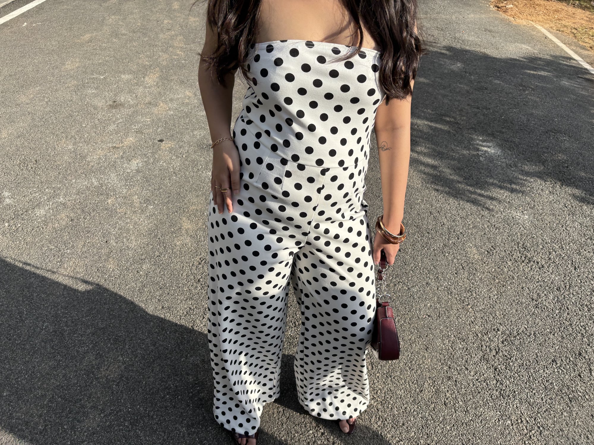 Margot — White & Black Wide-Leg Jumpsuit